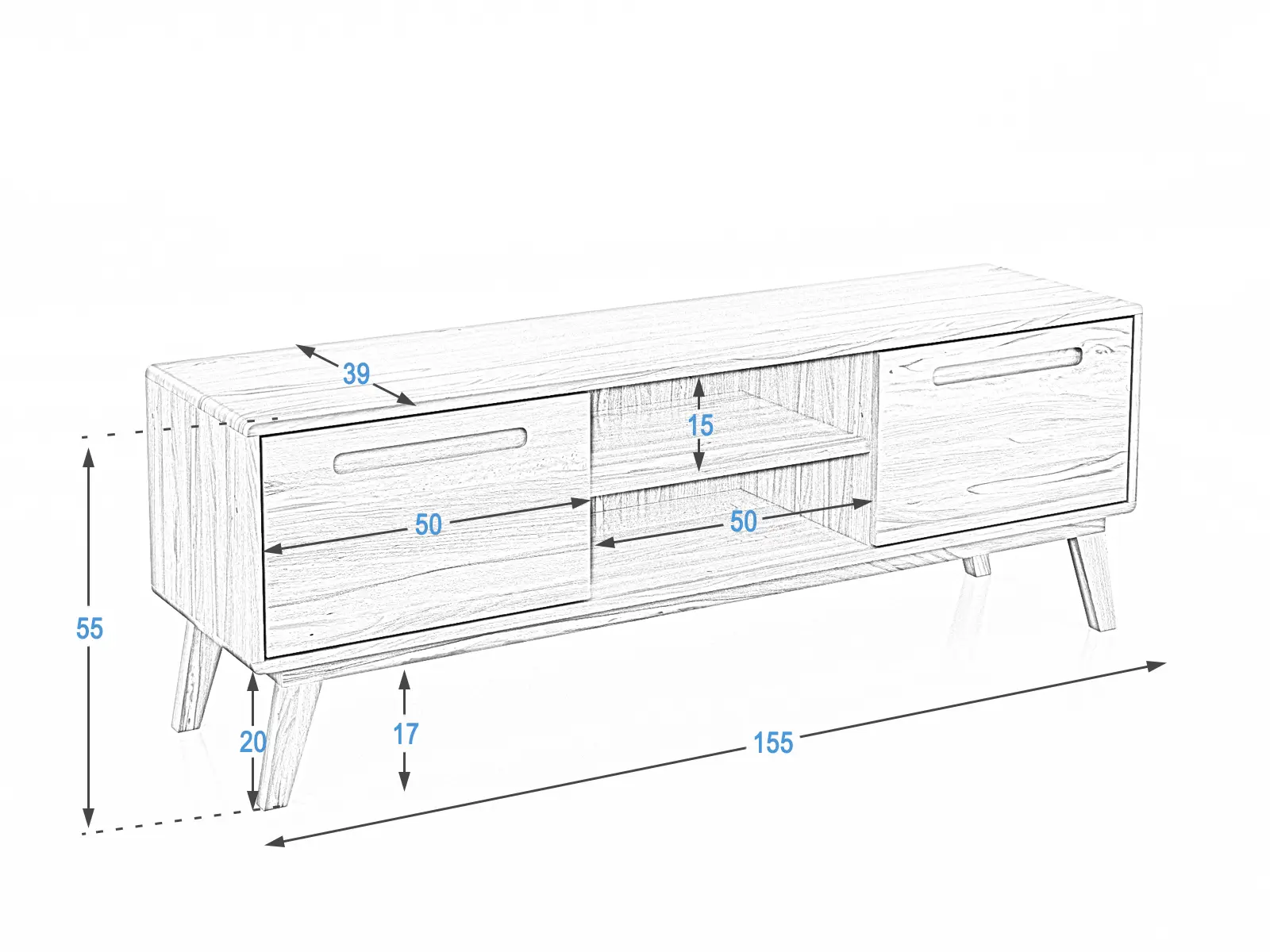   Mobile TV in legno di faggio Beskid